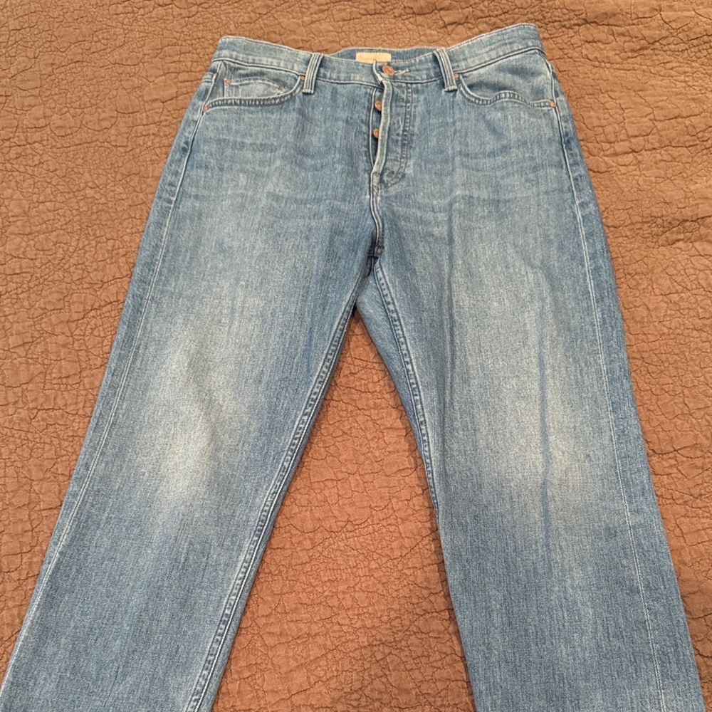 Mother Light The Tomcat Blue Denim Jeans - Classic Straight Fit
